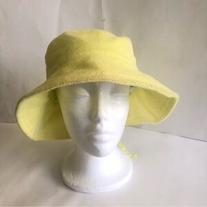 Shade & Shade Womens Adjustable Lime Yellow Terrycloth Bucket Sun Hat Summer OS